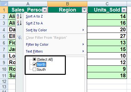 Excel 2010 Advanced Page 124 You will then only see