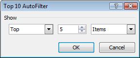 Excel 2010 Advanced Page 132 The Top 10 AutoFilter dialog box will be displayed.