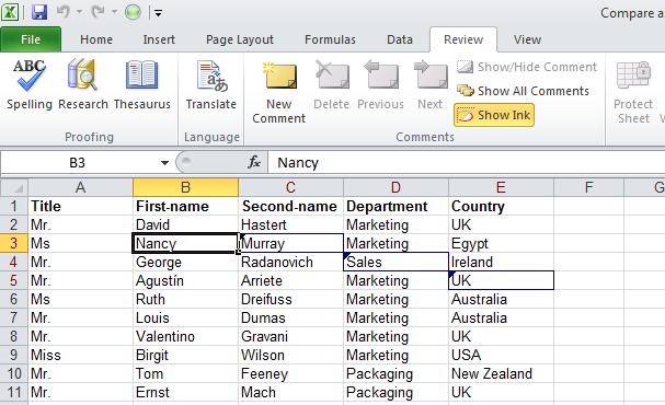 Excel 2010 Advanced Page 159 Move the mouse pointer to cell C3 and