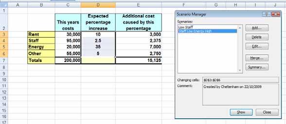 Excel 2010 Advanced Page 167 Click on the Show button.