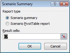 Excel 2010 Advanced Page 173 This will display the Scenario Summary dialog box.