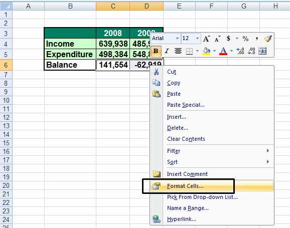 Excel 2010 Advanced Page 220 This will display the Format Cells dialog box. Select the Number tab. From the Category section of the dialog box, select Custom.