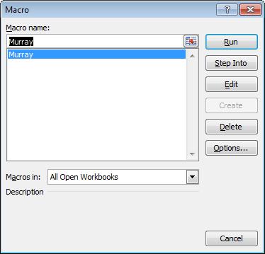 Excel 2010 Advanced Page 235 The Record Macro dialog box will be displayed. In the Macro name area of the dialog box enter your last name as a name for the macro.