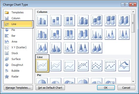 Excel 2010 Advanced Page 33 Within the left-hand side of the dialog box click on the Line button.