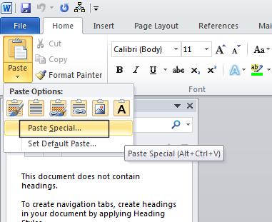 Excel 2010 Advanced Page 93 This will display the Paste Special dialog box. Click on the Paste Link button and then click on the OK button.