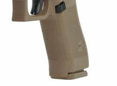 Additional features include the GLOCK Marksman Barrel (GMB), no finger grooves,