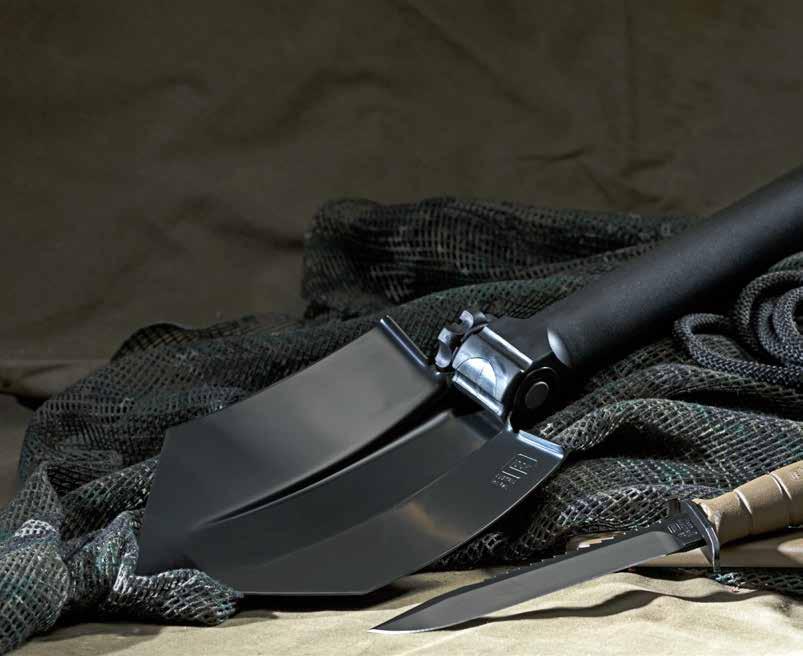 Entrenching tool This lightweight, full-folding spade is the innovative product for the 21st century with many intelligent details.