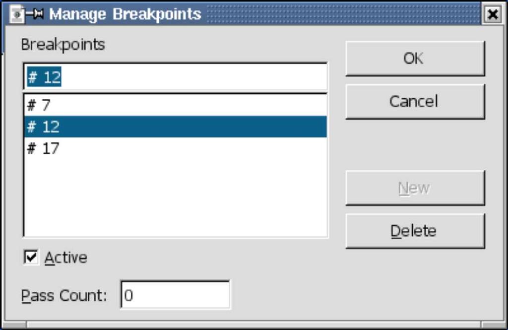 Chapter 1: Getting Started 11 Figure 14. Manually edit and configure breakpoints.