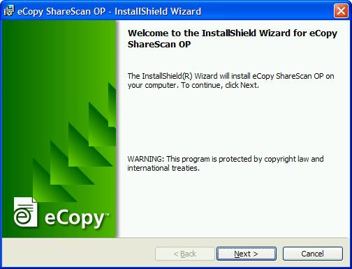 ecopy ShareScan OP Installation and Setup Guide 13 Installing ecopy ShareScan OP Overview The ecopy ShareScan OP Setup program installs the following components: Client ShareScan OP Services Manager