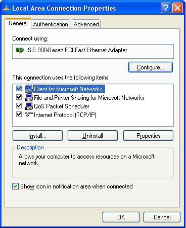 IP Protocol Setup Configuring TCP/IP settings (Windows XP) 1.