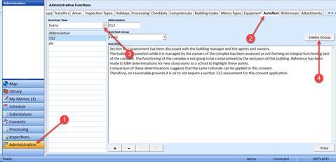 GoGet Administration Version 5.12.1 Delete an AutoText group You have a situation where someone has left your organisation and you do not wish to keep their auto text entries.