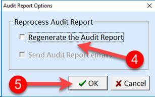 button, click on the inspection 2 Click on Reprocess Audit Report 3 Tick