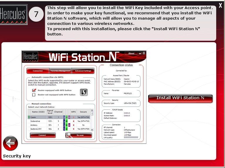 HWNAP-300 Hercules Wireless N Access Point Step 7: Installing WiFi Station N - Click Install WiFi Station N.