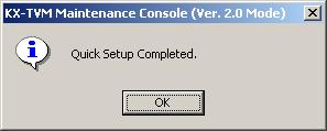 When Quick Setup is completed, the following screen will be displayed.