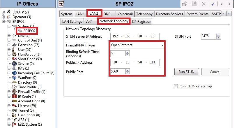 In the compliance testing, IP Office used LAN1 interface to connect to the enterprise networks.