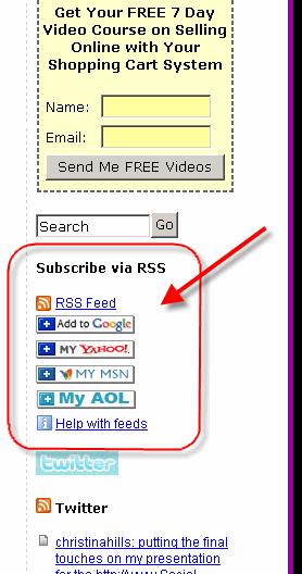 If you see those little buttons (sometimes orange RSS or XML) on web pages, those are the XML feeds to the