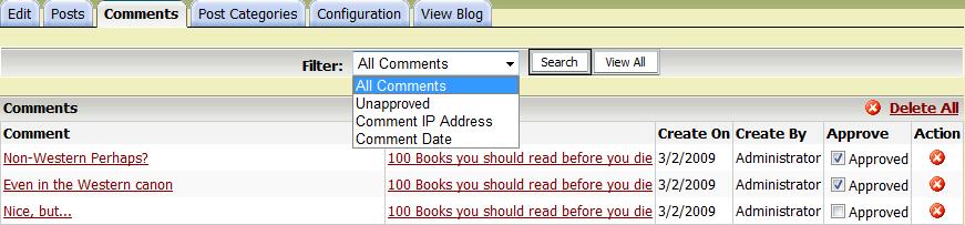 3) Managing Comments SharpSchool s Blog feature allows blog administrators to moderate comments made to blogs.