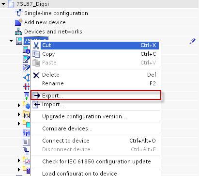 Figure 4: Export features for a selected