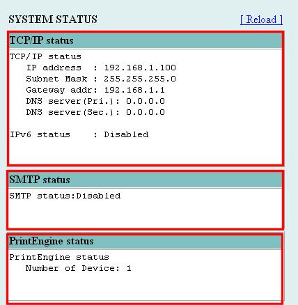 4.3 System Status A system status is displayed in the following structure.
