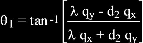 Solvng for θ 1 we we get the soluton: θ 1 = tan -1 λ q y - d q x λ q