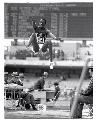 At the 1968 Olympic Games in Mexico City, Bob Beamon set a new world record in the long jump. His initial velocity was 9.435 m/s at an angle of 40.