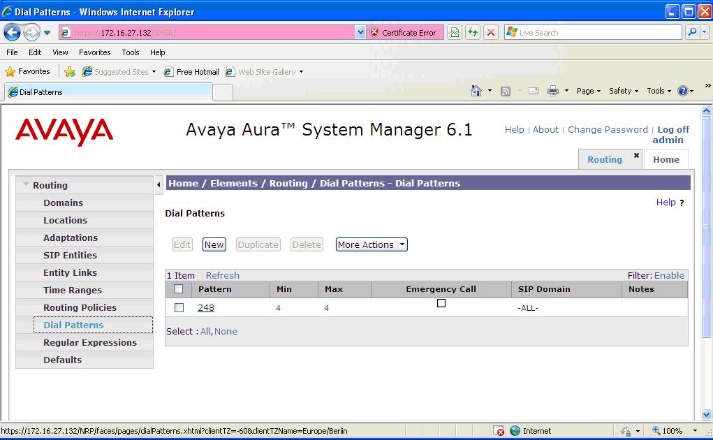 The following screen illustrates an example dial pattern used to verify calls to the Open Trade extensions. Figure 27: Session Manager Dial Pattern List 7. Configure Avaya Extensions The 46xxsettings.