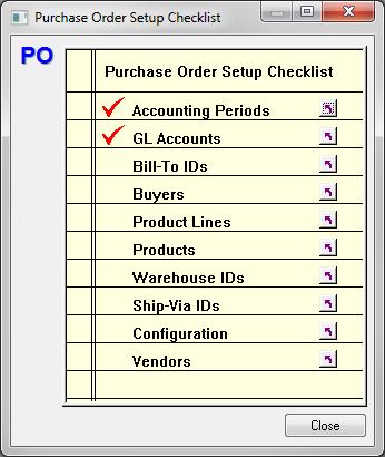 Getting Started with CYMA IV - Purchase Order Purchase Order Setup 1. From the CYMA IV Desktop, select the Purchase Order module from the Active Module list box.