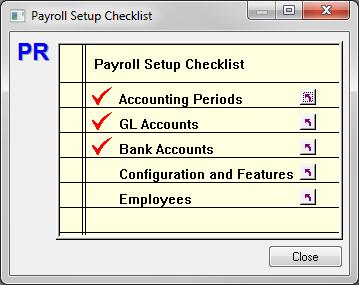 Getting Started with CYMA IV - Payroll Payroll Setup 1. Select the Payroll module from the CYMA IV Desktop list box.