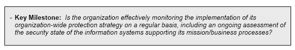 Continuous Monitoring Effective organization-wide monitoring programs include: Employing strict configuration management and control processes for organizational information systems; Documenting