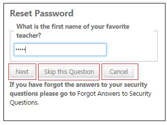 4. If a user forgets the answer/s of these security question(s), they may click on Forgot Answers to Security Questions.