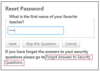 Clicking on Forgot Answers to Security Questions link will redirect them to the First Time user flow where user can again set the