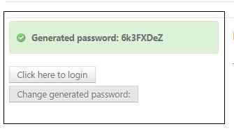 6. User will get two options below the generated password i.e. Either login to the Portal or to Change the Generated password.