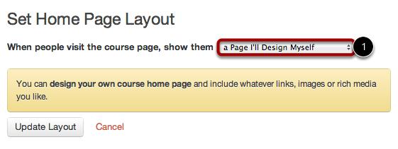 You will see the Course Home Page when you open the course.