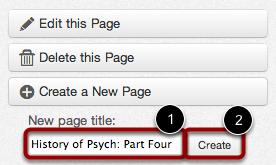 Name the Page Type a name for the page in the new