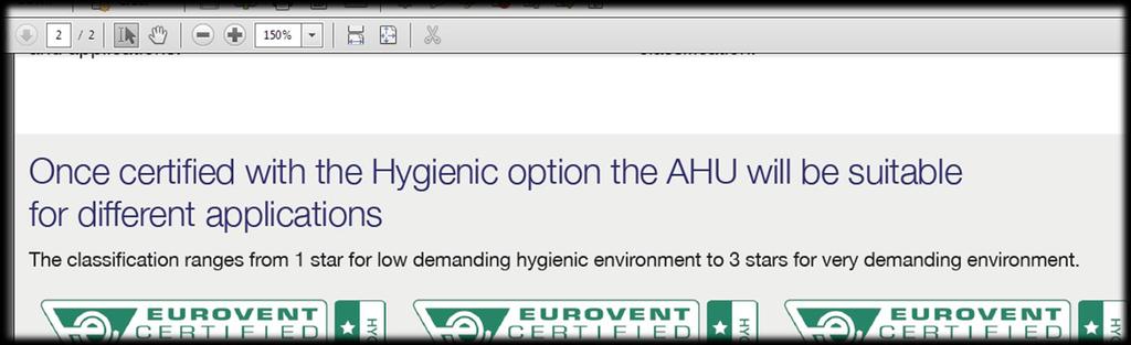 Hygienic AHU Certification NEW