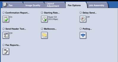 Fax Fax Options The Fax Options allow you to specify how your fax document is transmitted and how it is printed at the receiving fax machine. To access the Fax Options, select Services Home and Fax.