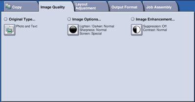 Image Quality Image Quality Your device can enhance the quality of your output using the Image Quality features. This section describes the options available and when they would usually be used.
