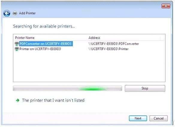 select the printer you