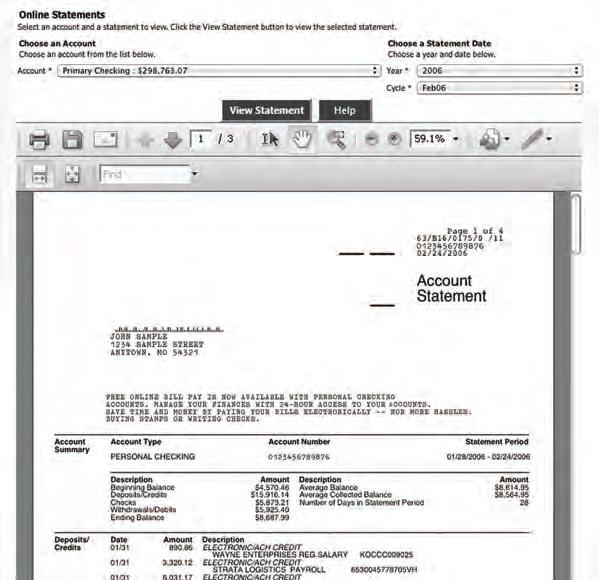 Statements Funds Transfer The estatements feature is a great virtual filing system, saving paper and space in your home or office by allowing you to view and save your statements electronically.