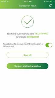 Register to receive monthly notification of bill payment (for bill payment) 2