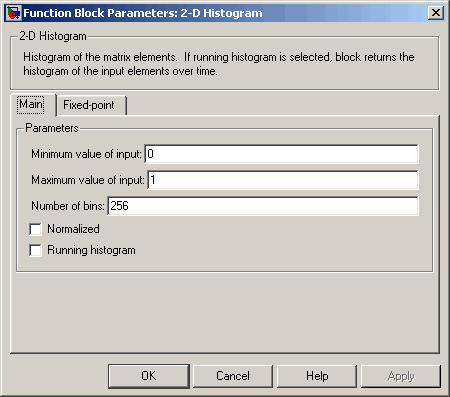 7 Analysis and Enhancement 7 UsetheBusCreatorblocktocombinetheR,G,andB,signalsintoone signal so you can process it with one 2-D Histogram block. Set the Number of inputs parameter to 3.
