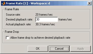 By default, the GUI assumes that the video data has a frame rate of 20 frames