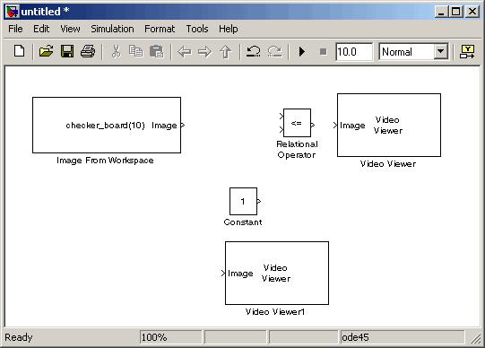 4 Conversions 5 Use the Image from Workspace block to import your image from the MATLAB workspace. Set the Value parameter toi 6 Use the Video Viewer1 block to view the original intensity image.