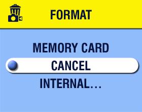 Chapter 5 Formatting Memory or MMC/SD Card CAUTION: Formatting deletes everything in memory or on the card, even protected pictures and the internal email address book.