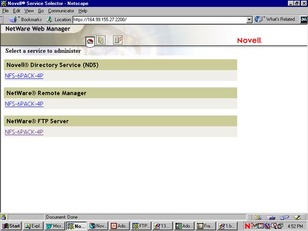 Configuring FTP Server from NetWare Web Manager You can use the NetWare Web Manager for administering FTP Service from client- side.
