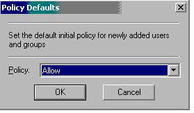 2.3. Policy Defaults The Policy Defaults settings are used to configure the default policy that will be used when a new group or user