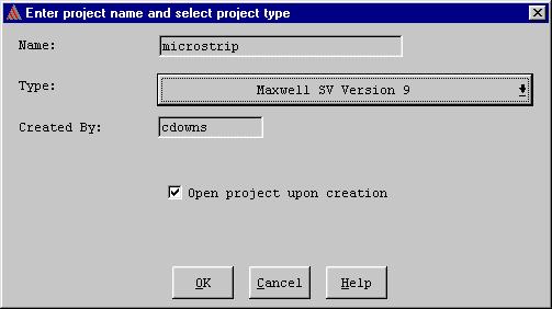 Create a Project Now you are ready to create a new project named microstrip in the getting_started_sv project directory.