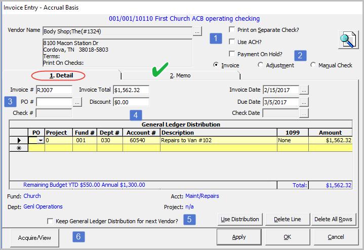 Processing Invoices Processing Accounts Payable (AP) involves entering the invoice information, printing the edit list to verify your entries are correct, and finalizing the invoices.