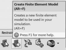 Since there is already a finite element model created, it appears in the list; make sure that you select that row.