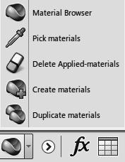 This opens up the section menu as shown. Follow the steps outlined below to select the Create Material.